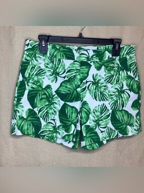 White House Black Market 🌱Green Leaf Print Shorts, size 8